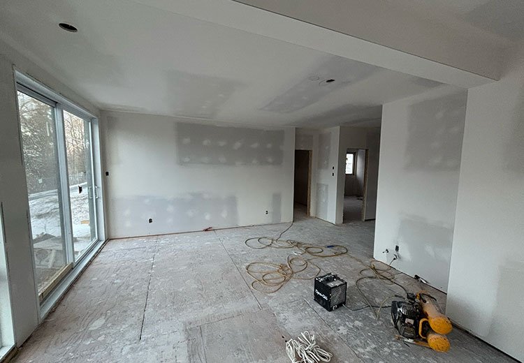 Chantier maison neuve – tirage de joints Finition Mauricie